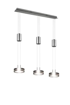 TRIO LED Balkenpendel FRANKLIN 3-flg nickelfarbig