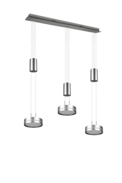 TRIO LED Balkenpendel FRANKLIN 3-flg nickelfarbig