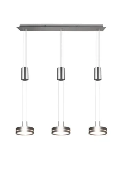 TRIO LED Balkenpendel FRANKLIN 3-flg nickelfarbig