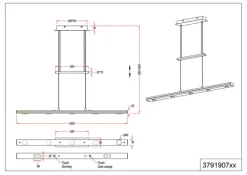 Trio LED Balkenpendel Lacal nickelfarbig