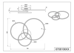TRIO LED Deckenlampe WINONA 60 x 78 cm schwarz
