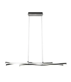 TRIO LED Pendelleuchte BLAZE 107 cm schwarz /nickelfarbig