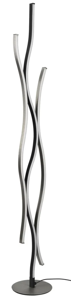 TRIO LED Stehlampe BLAZE 138 cm schwarz /nickelfarbig