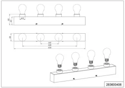 TRIO Retrofit Badlampe Wand THEATRO