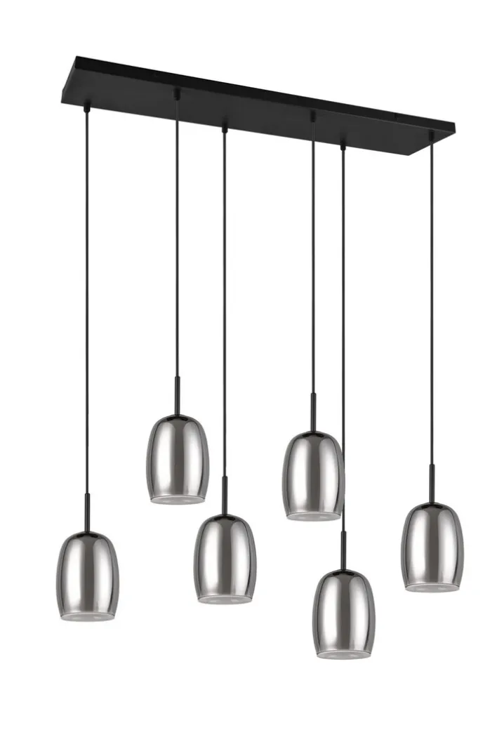 TRIO Retrofit Balkenpendel TRS BARRET 89 cm schwarz /rauchfarbig