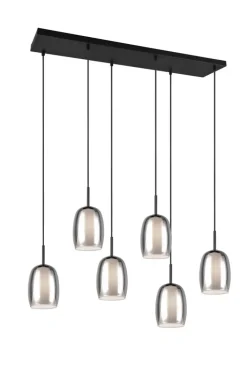 TRIO Retrofit Balkenpendel TRS BARRET 89 cm schwarz /rauchfarbig