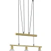 TRIO Retrofit LED Balkenpendel LEVISTO 3-flg messingfarbig