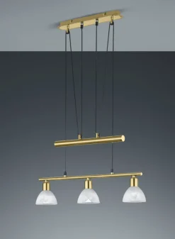 TRIO Retrofit LED Balkenpendel LEVISTO 3-flg messingfarbig