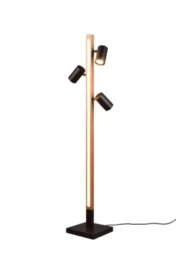 TRIO Retrofit LED Stehlampe MARLEY 4-flg Holz /schwarz