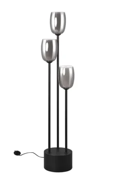 TRIO Retrofit Stehlampe TRS BARRET 140 cm schwarz /rauchfarbig