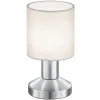TRIO Retrofit Tischlampe GARDA nickelfarbig/weiß