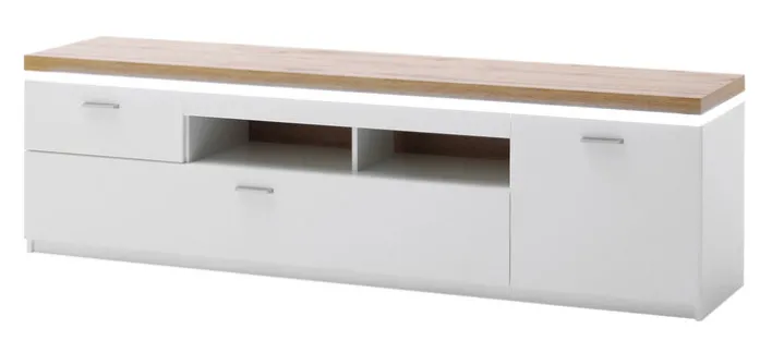 TV-Lowboard AARON weiß/ braun