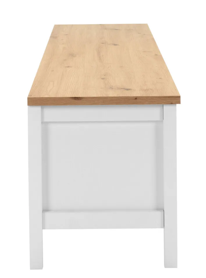 TV-Lowboard BERGEN 160 x 45 cm weiß/Artisan Oak