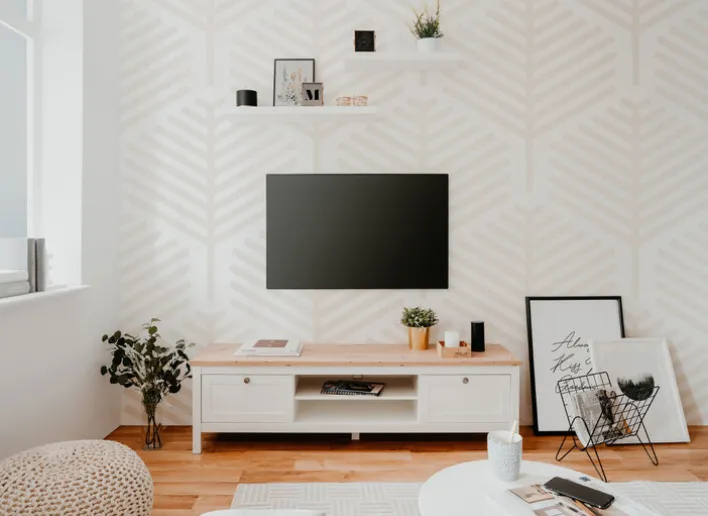 TV-Lowboard BERGEN 160 x 45 cm weiß/Artisan Oak