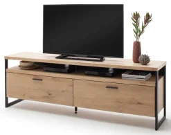 TV-Lowboard LANTANA 205 cm Balkeneiche Bianco /anthrazit