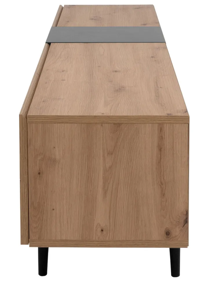 TV-Lowboard NOLA 195 x 48 cm Artisan Oak/ schwarz