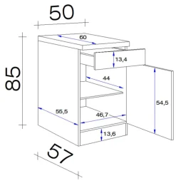 Unterschrank Avila Braun/Weiß
