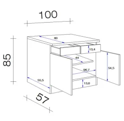 Unterschrank Avila Magnolia matt/Lancelot Oak ca.100cm