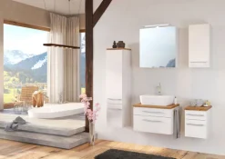 Unterschrank DAVOS 30 x 41 cm Weiß matt/ Wotan Eiche