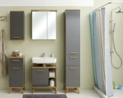 Unterschrank GLOW 35,5 x 89,5 cm Riviera Eiche/ Quarzgrau