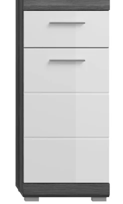 Unterschrank SCOUT 37 x 88 cm grau/ weiß Hochglanz