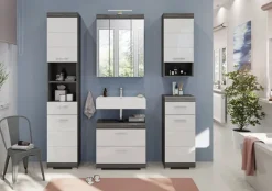 Unterschrank SCOUT 37 x 88 cm grau/ weiß Hochglanz