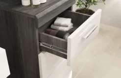 Unterschrank SCOUT 37 x 88 cm grau/ weiß Hochglanz