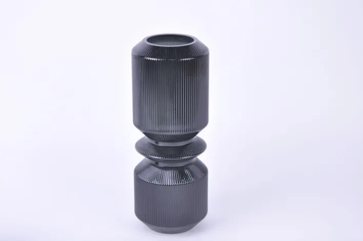 Vase BLACK FOREST Glas Durchmesser 12 cm Höhe 31 cm Anthrazit