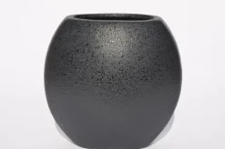 Vase STRUKTUR 16 cm schwarz matt