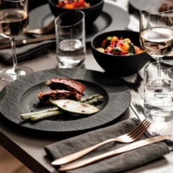 Villeroy & Boch Teller flach /Pizzateller Ø 32 cm MANUFACTURE ROCK Schwarzgrau