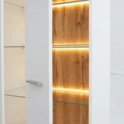 Vitrine AARON weiß/ braun