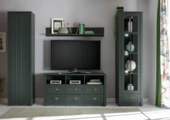 Vitrine ASCOT 50 x 197 cm grün/goldfarbig