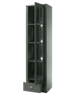 Vitrine ASCOT 50 x 197 cm grün/goldfarbig