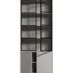 Vitrine BASIC 101 x 230 cm nebelgrau/schwarz