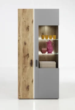 Vitrine BAVENO 91x200 cm Braun/Grau