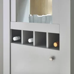 Vitrine CHAMBORD 71 x 201 cm hellgrau/braun