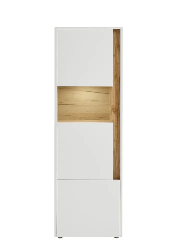 Vitrine CITY 50 x 157 cm weiß/braun