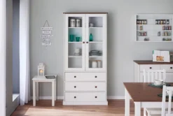 Vitrine JACOB weiß Massivholz