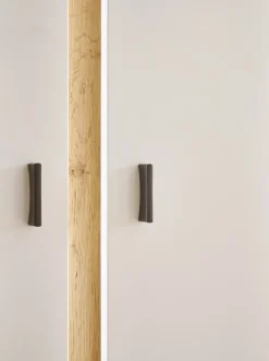 Vitrine LONG ISLAND L 125 cm weiß/ Wotan Eiche