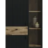 Vitrine Lou 198 x 83 x 41 cm Nox Oak Nachbildung Braun/Schwarz