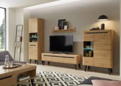 Vitrine TORGE 53 x 197 cm Eiche Artisan Dekor