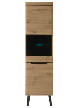 Vitrine TORGE 53 x 197 cm Eiche Artisan Dekor