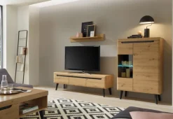 Vitrine TORGE 90x134 cm Eiche Artisan Dekor