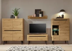 Vitrine TORGE 90x134 cm Eiche Artisan Dekor