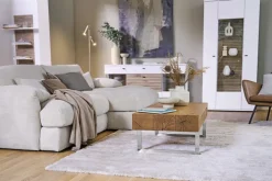 Vitrine 70x197 cm Weiß / Nox Oak