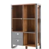 Vitrinenschrank DETROIT 90 x 140 cm braun/anthrazit