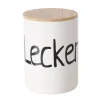 Vorratsdose mit Deckel LECKERLI 16 cm beige