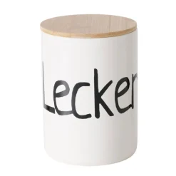 Vorratsdose mit Deckel LECKERLI 16 cm beige