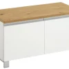 VOSS Garderobenbank SALEA 84 x 45 cm Lack weiß/Balkeneiche