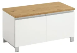VOSS Garderobenbank SALEA 84 x 45 cm Lack weiß/Balkeneiche